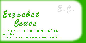 erzsebet csucs business card